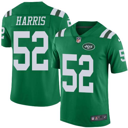 Nike Jets #52 David Harris Green Men's Stitched NFL Elite Rush Jersey - Click Image to Close